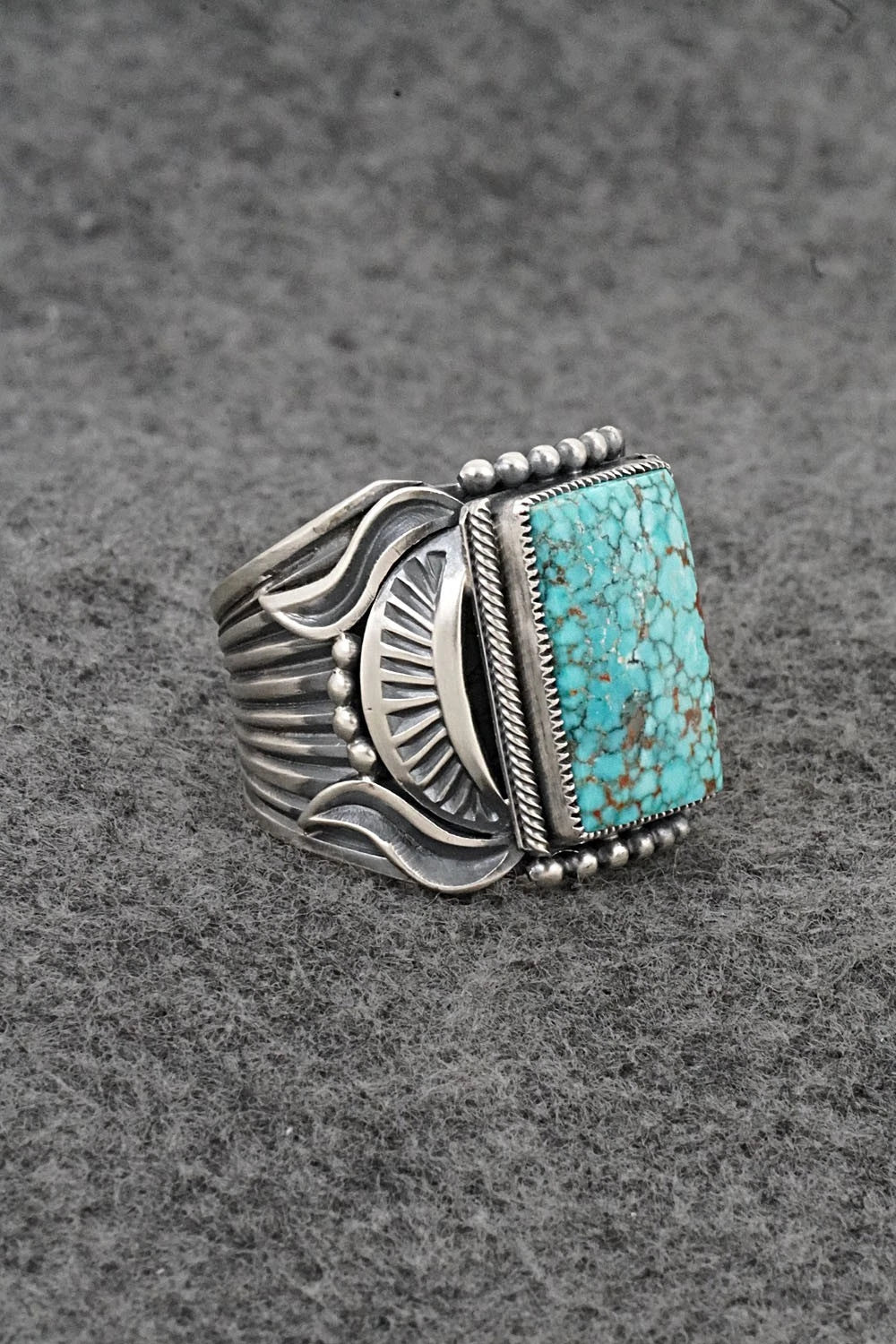Turquoise & Sterling Silver Ring - Delbert Gordon - Size 11.5