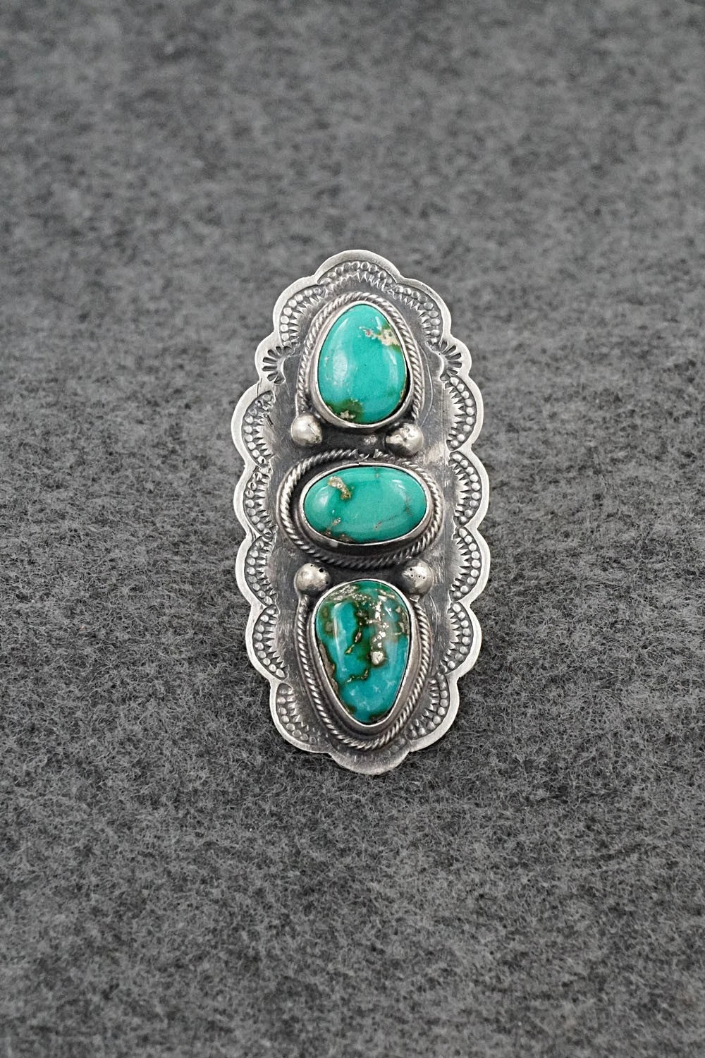 Turquoise & Sterling Silver Ring - Bobby Johnson - Size 8