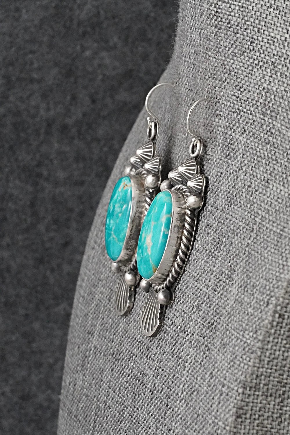 Turquoise & Sterling Silver Earrings - Michael Calladitto