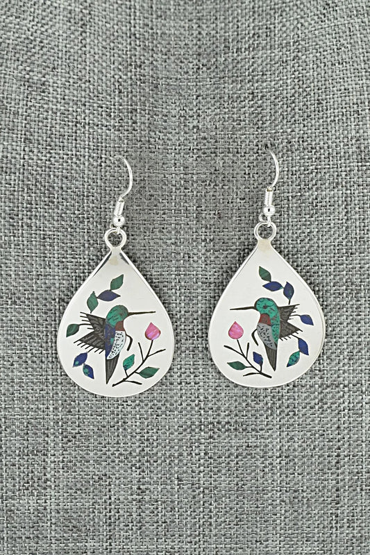 Multi-Stone Inlay & Sterling Silver Earrings - Raymond Boyd