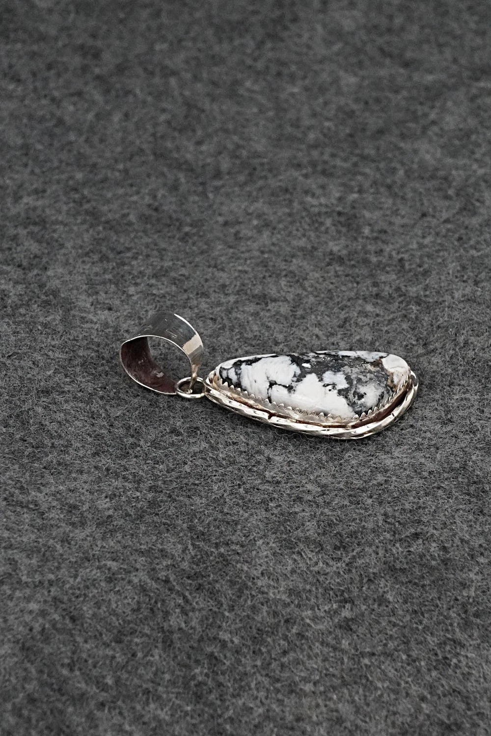 White Buffalo & Sterling Silver Pendant - Ernest Hawthorne