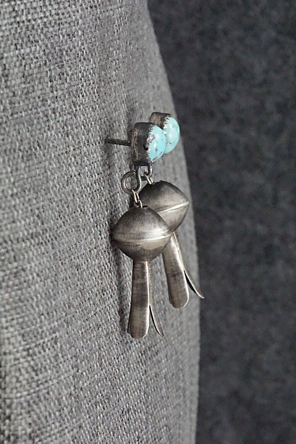 Turquoise & Sterling Silver Blossom Earrings - Shirley Lee