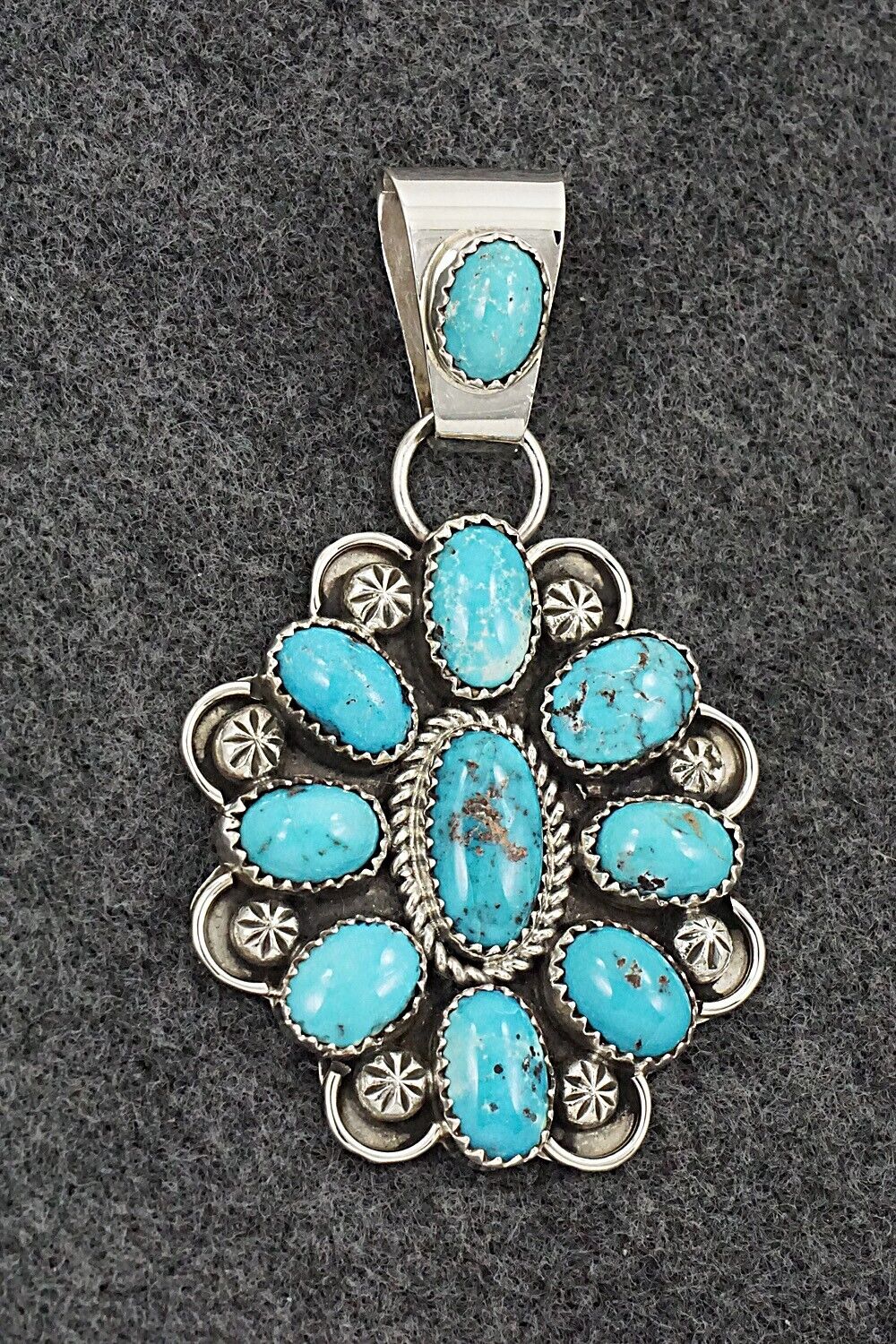 Turquoise & Sterling Silver Pendant - Eunise Wilson