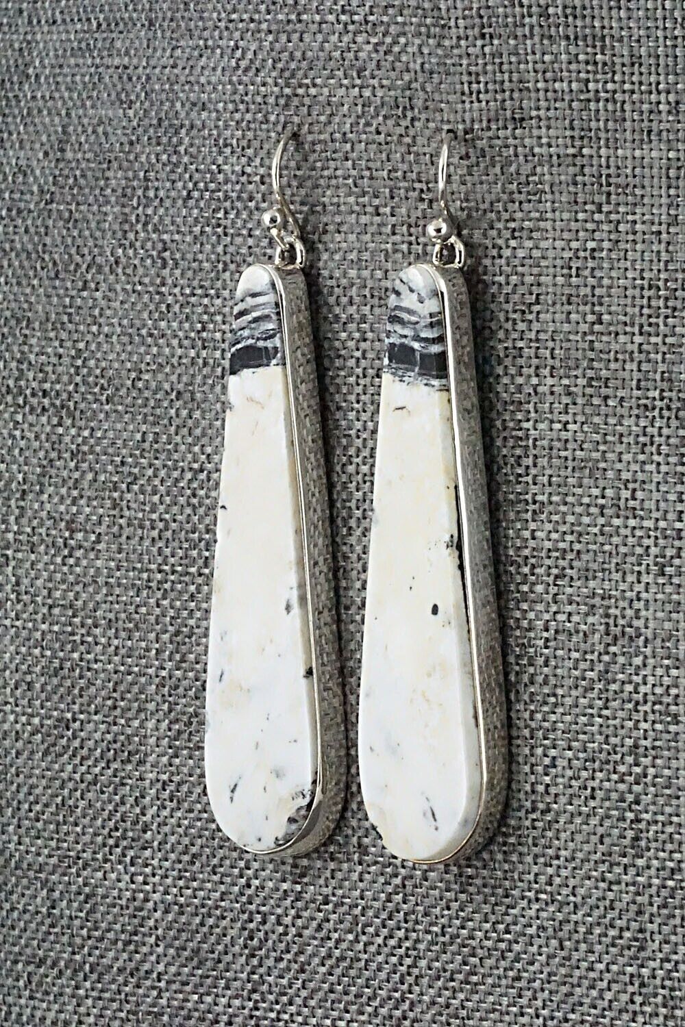 White Buffalo and Sterling Silver Earrings - Diane Wylie