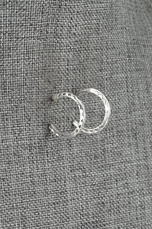 Sterling Silver Hoop Earrings - Elaine Tahe