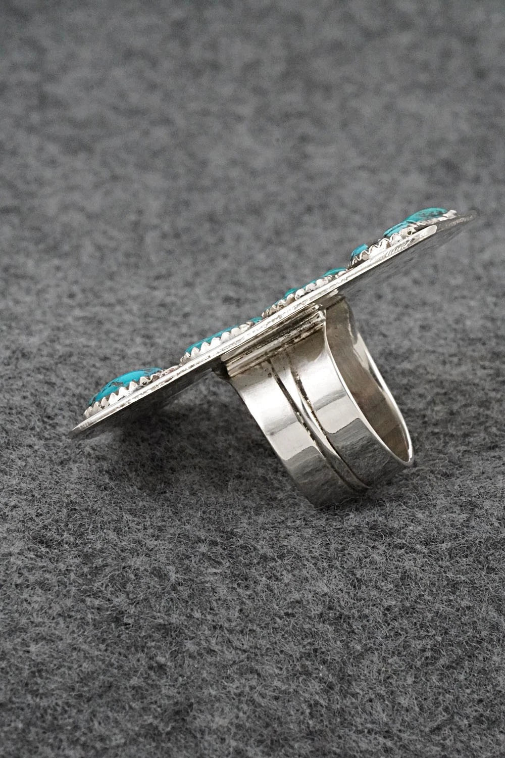 Turquoise & Sterling Silver Ring - Priscilla Reeder - Size 8