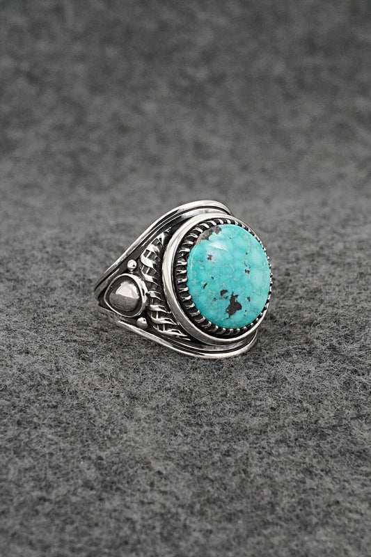 Turquoise & Sterling Silver Ring - Derrick Gordon - Size 10