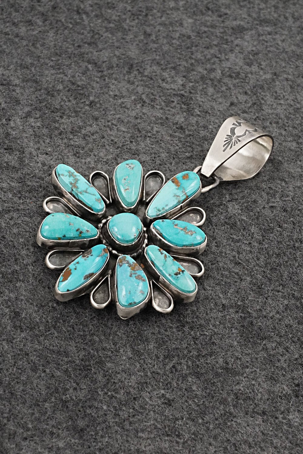 Turquoise & Sterling Silver Pendant - Travis Jim