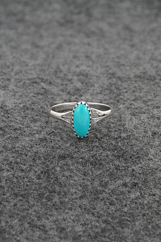 Turquoise & Sterling Silver Ring - Matthew Gordon - Size 6.5