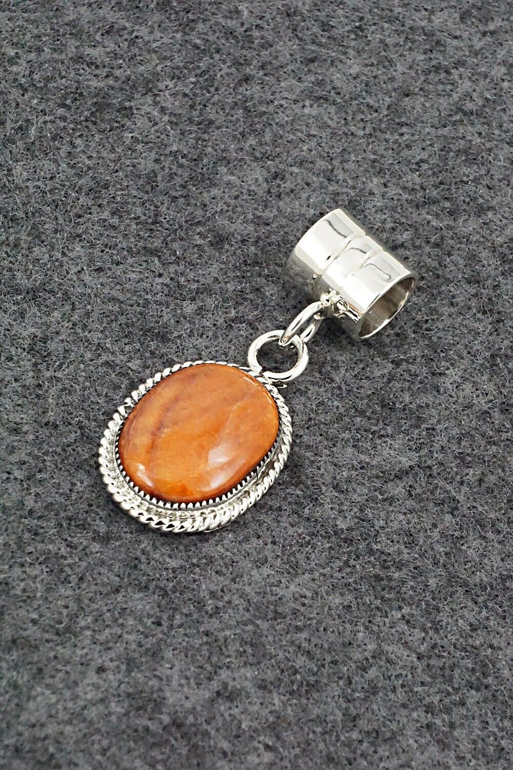 Spiny Oyster & Sterling Silver Pendant - Gregg Yazzie