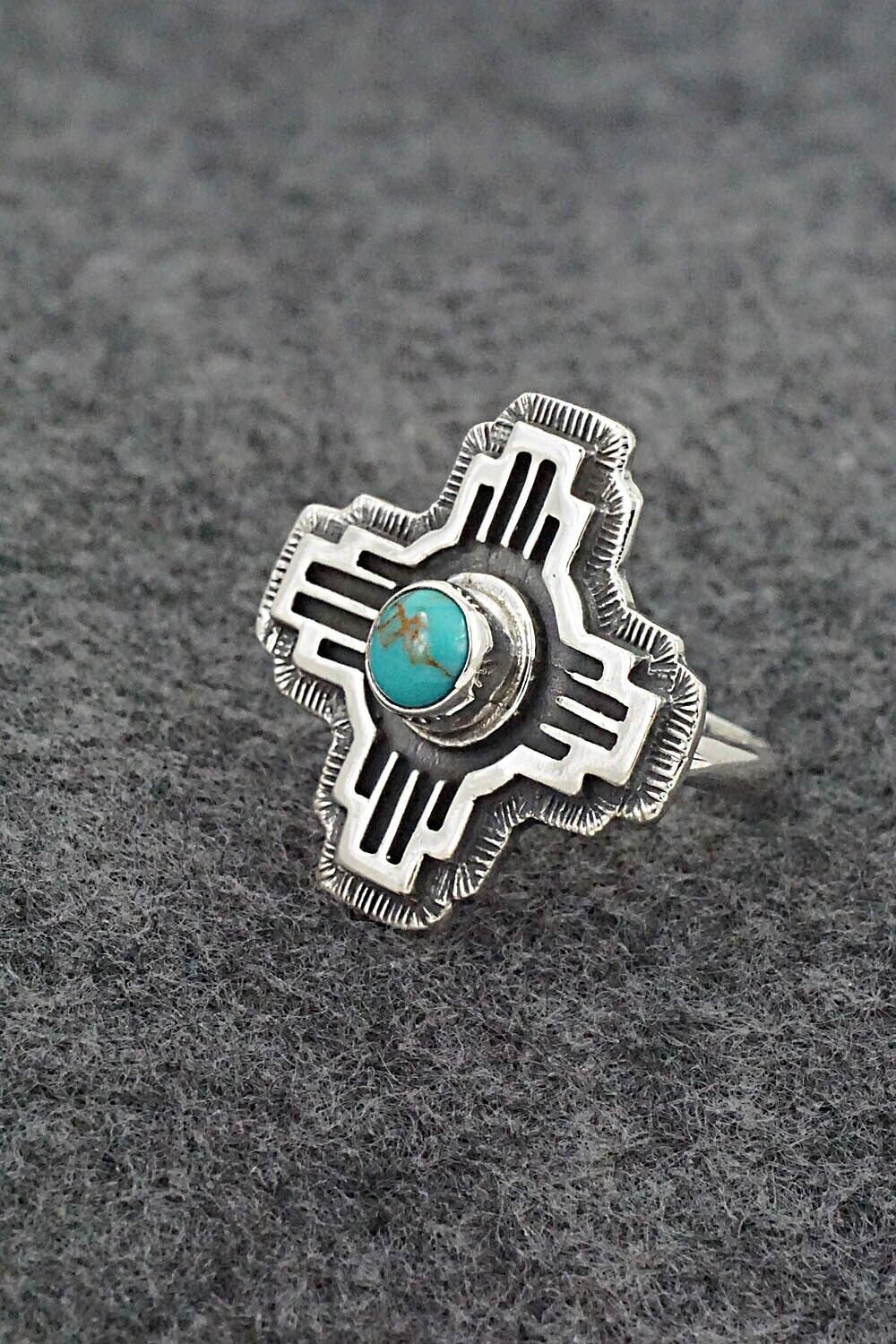 Turquoise and Sterling Silver Ring - Hiram Largo - Size 7