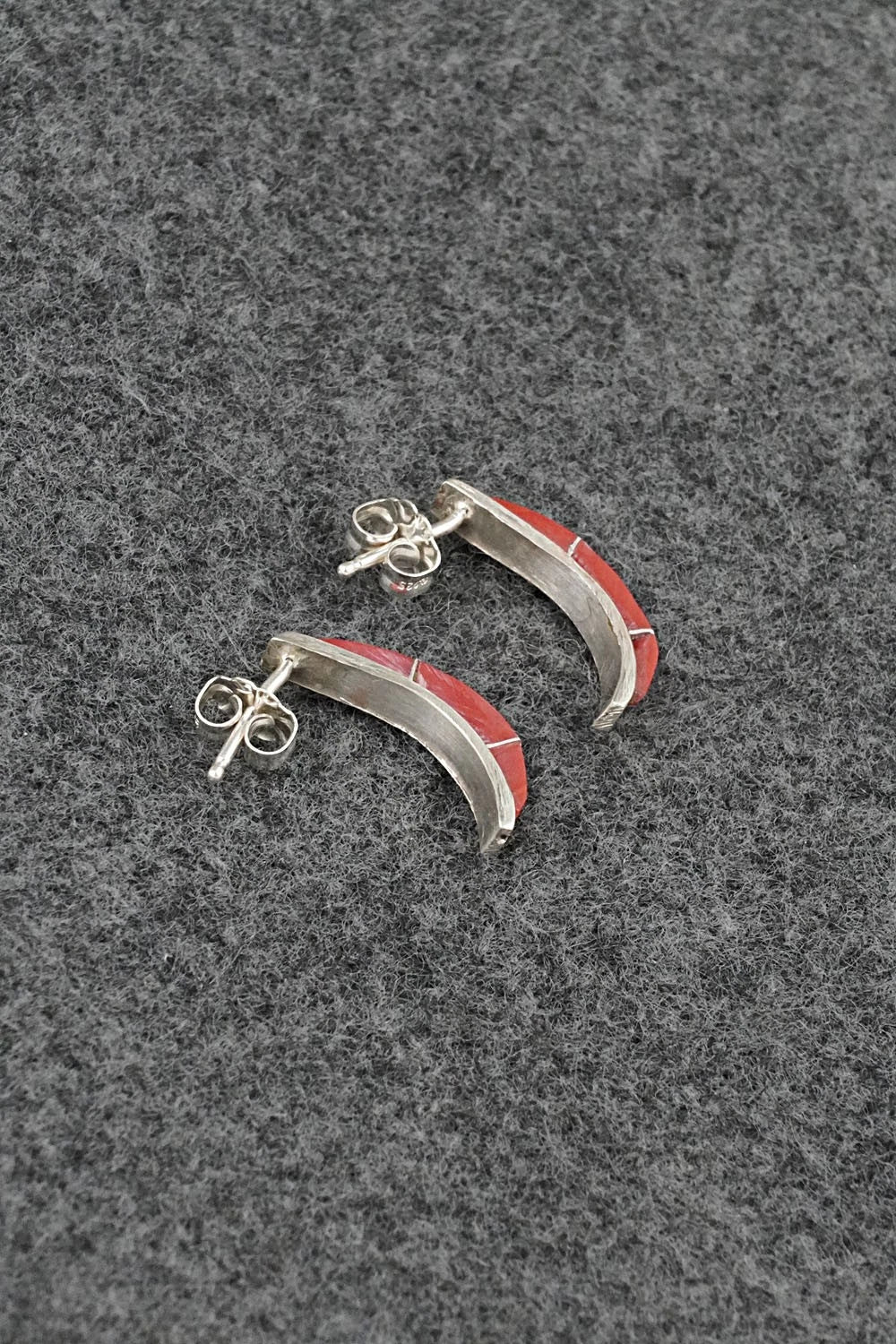 Coral & Sterling Silver Earrings - Kent Lonjose