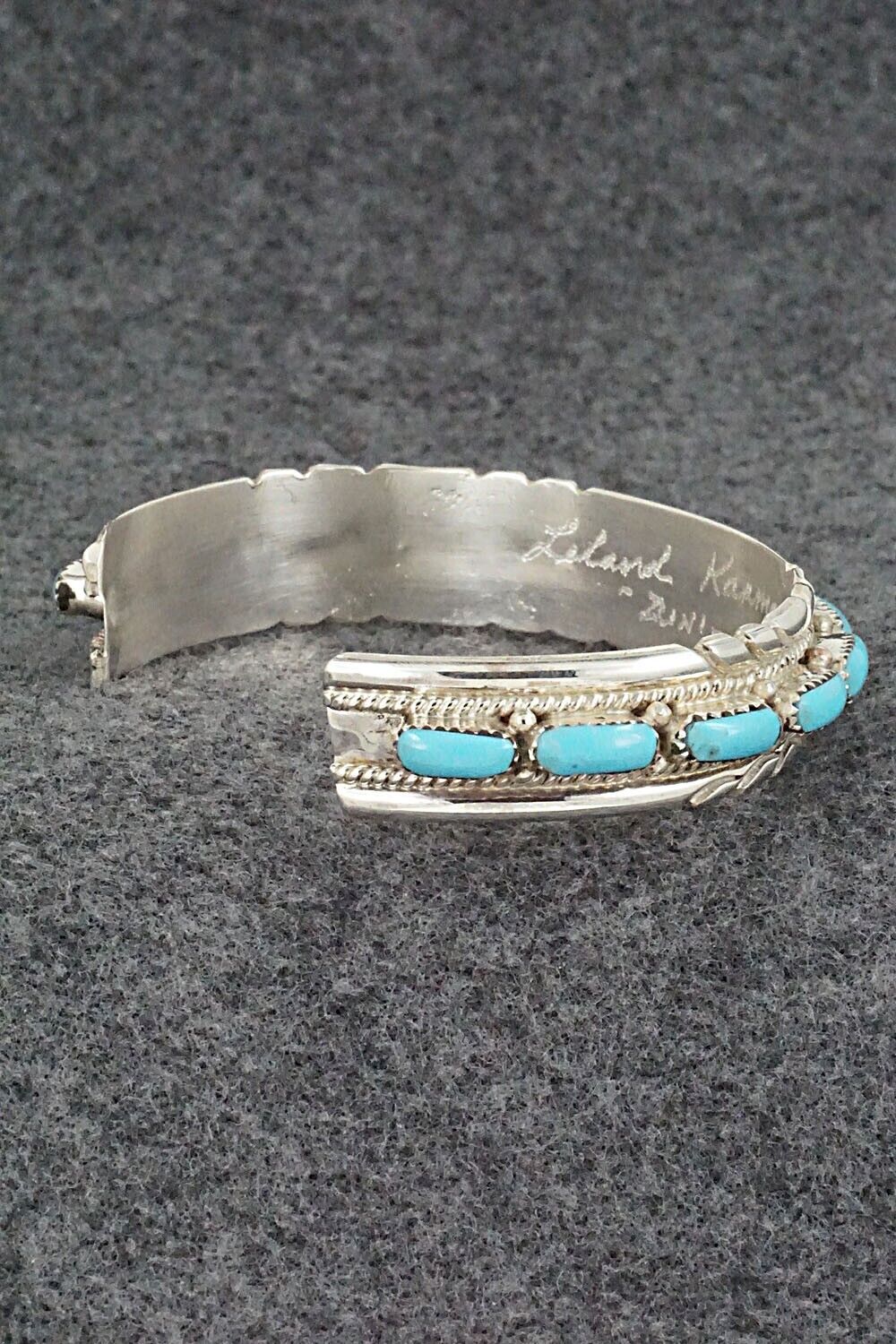 Turquoise & Sterling Silver Bracelet - Leland Kaamasee