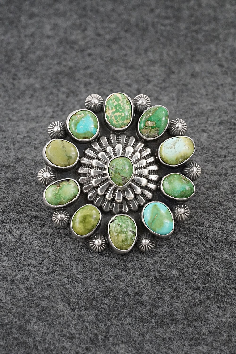 Turquoise & Sterling Silver Ring - Tom Lewis - Size 9