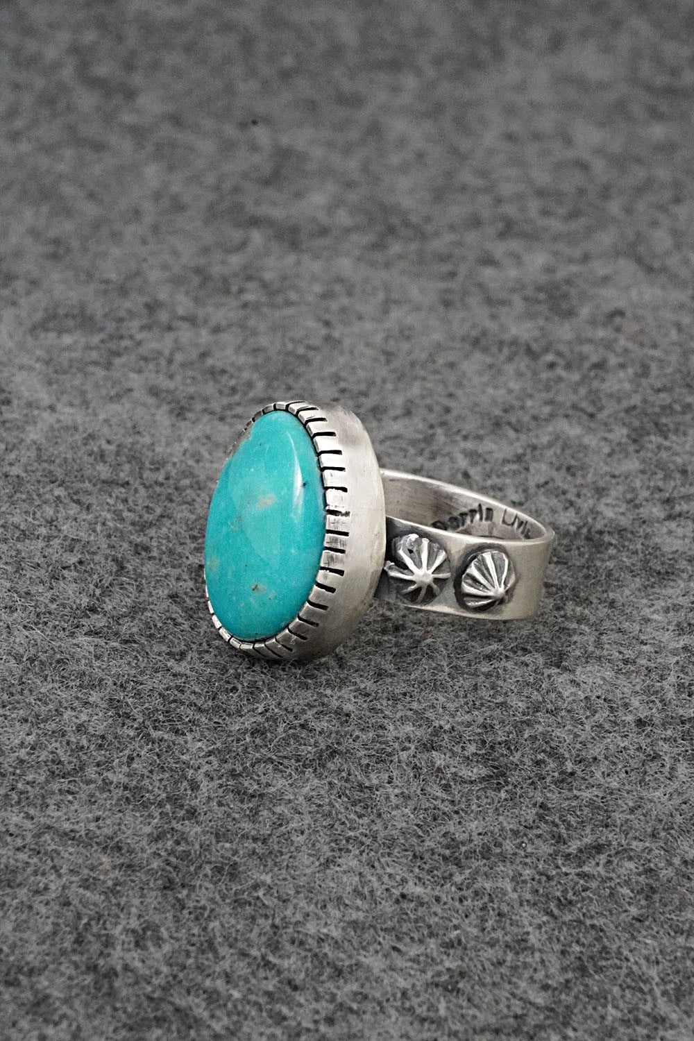 Turquoise & Sterling Silver Ring - Darrin Livingston - Size 7