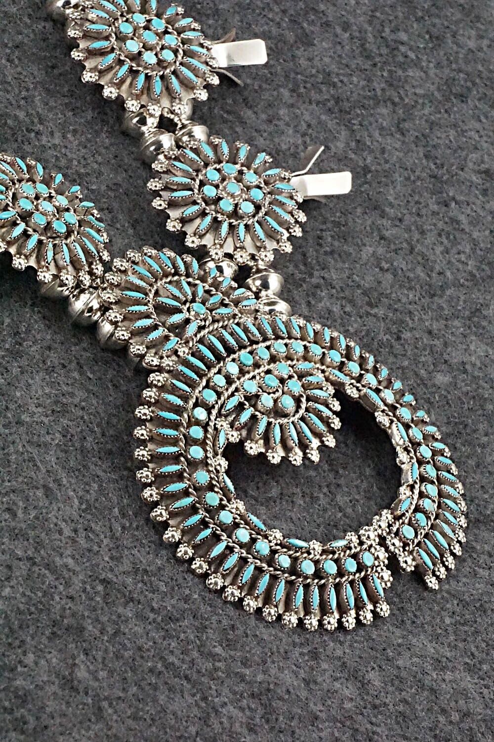Turquoise & Sterling Silver Squash Blossom Set - Merlinda Chavez
