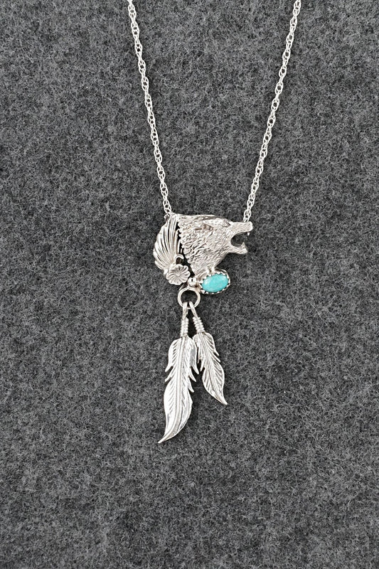 Turquoise & Sterling Silver Necklace - Genevieve Francisco