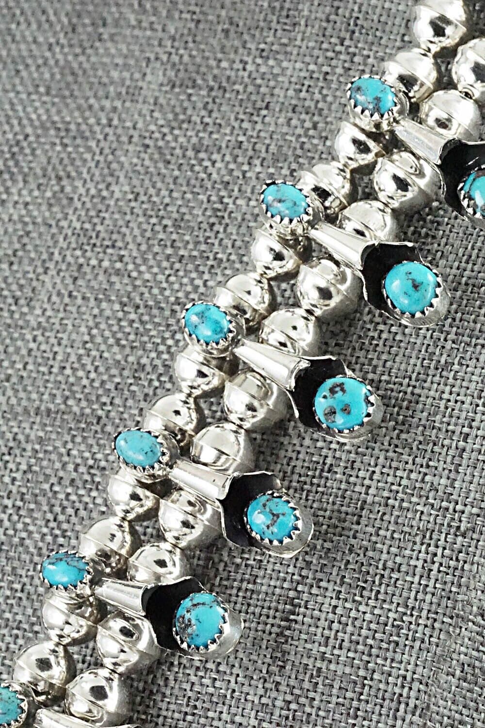 Turquoise & Sterling Silver Squash Blossom Set - Phil Garcia