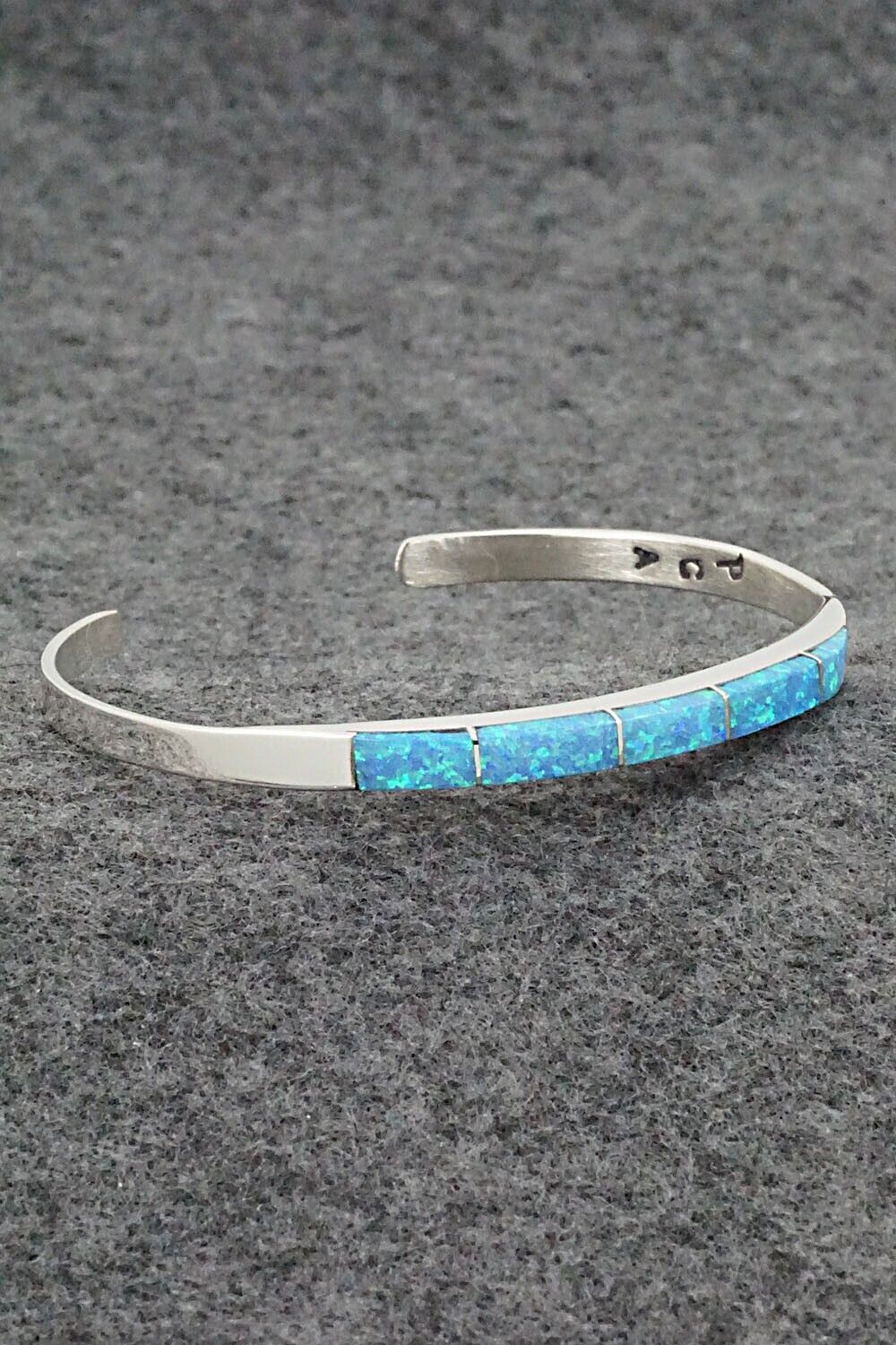 Opalite & Sterling Silver Inlay Bracelet - Phyllis Albert