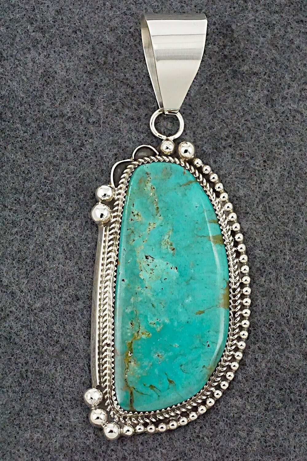Turquoise and Sterling Silver Pendant - Leslie Nez