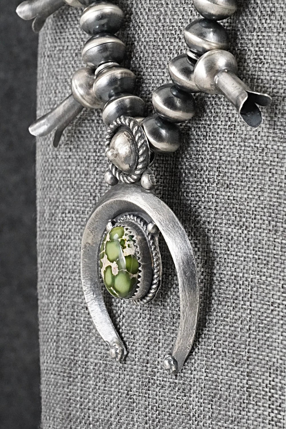 Turquoise & Sterling Silver Squash Blossom Necklace - Presley Haley