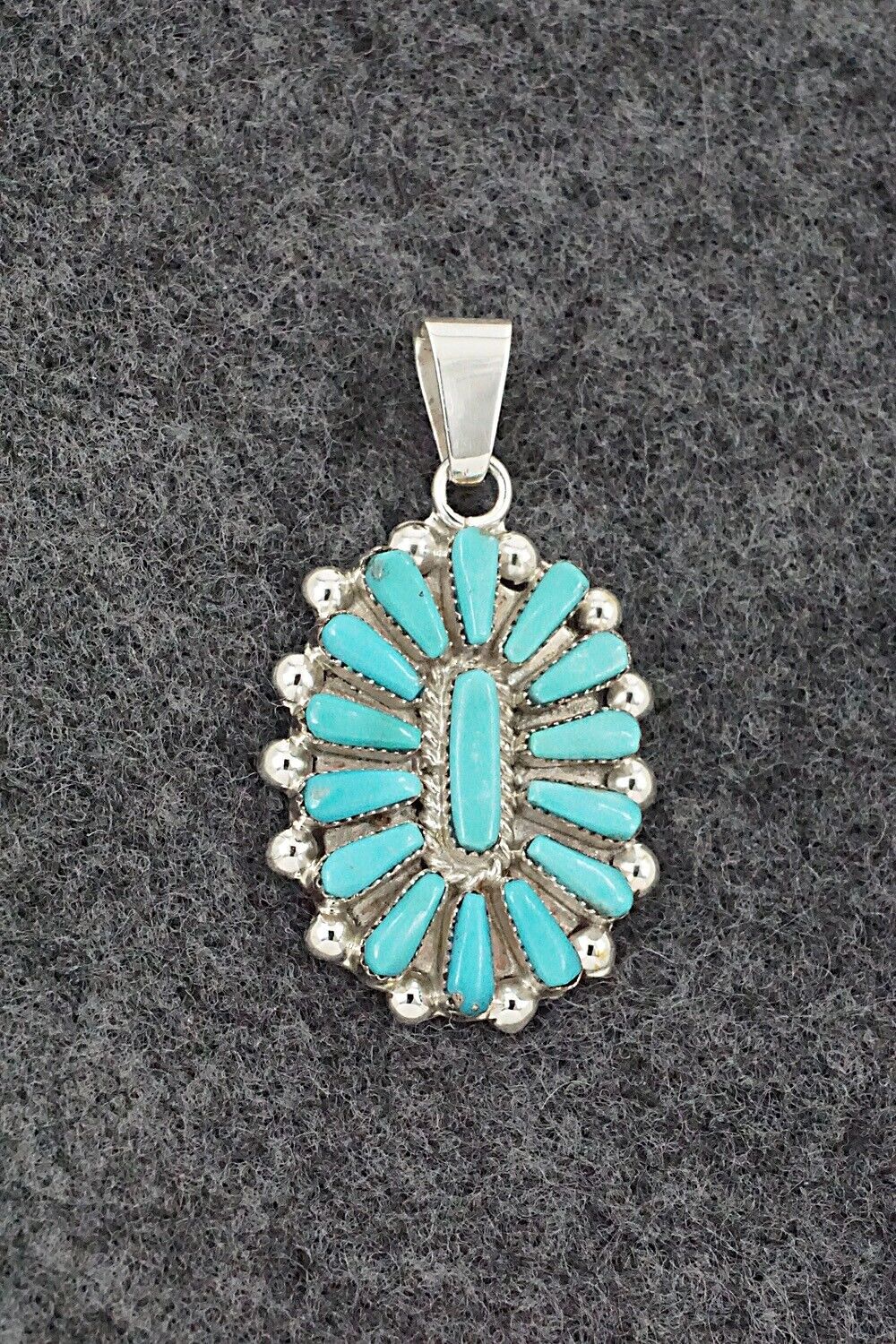 Turquoise & Sterling Silver Pendant - Vera Halusewa