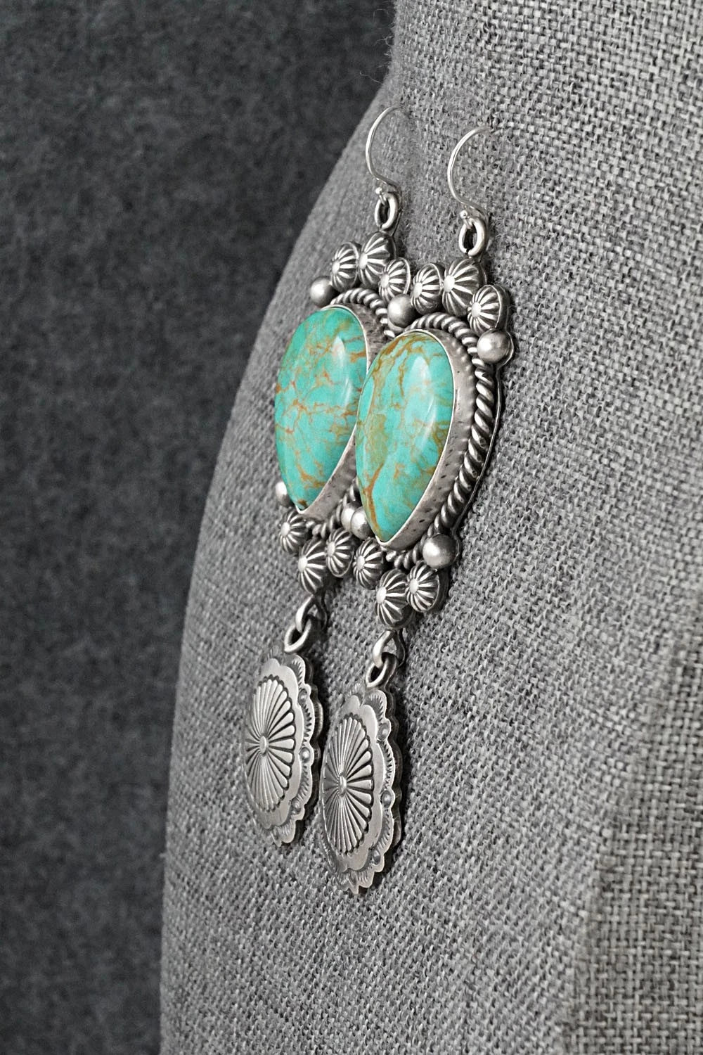 Turquoise & Sterling Silver Earrings - Michael Calladitto
