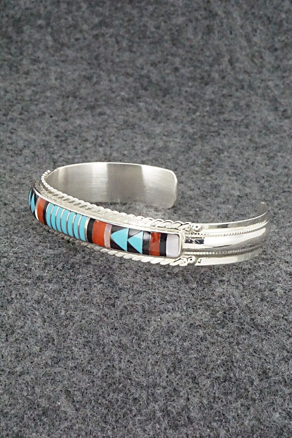 Multi Stone & Sterling Silver Inlay Bracelet - Rebecca Sheyka