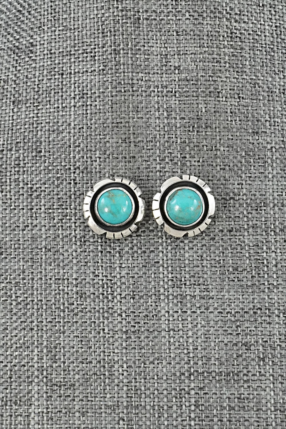 Turquoise & Sterling Silver Earrings - Amos Begay