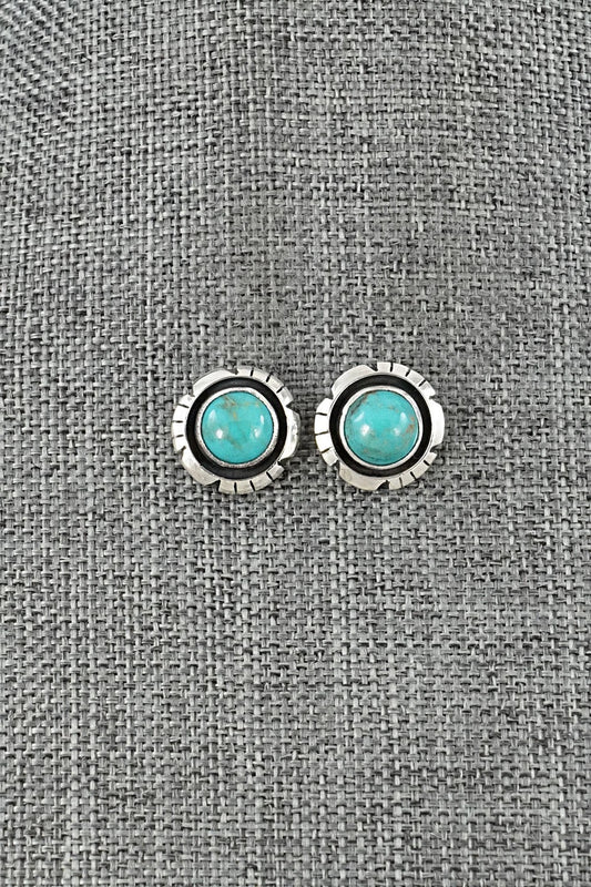 Turquoise & Sterling Silver Earrings - Amos Begay