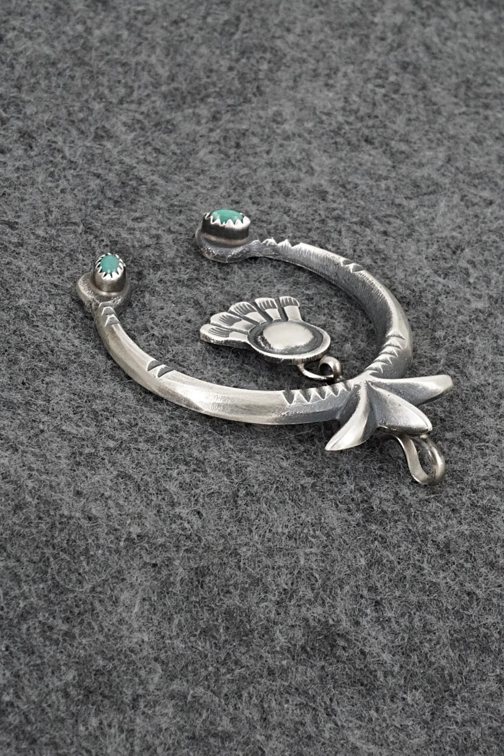 Turquoise and Sterling Silver Pendant - Martha Cayatineto