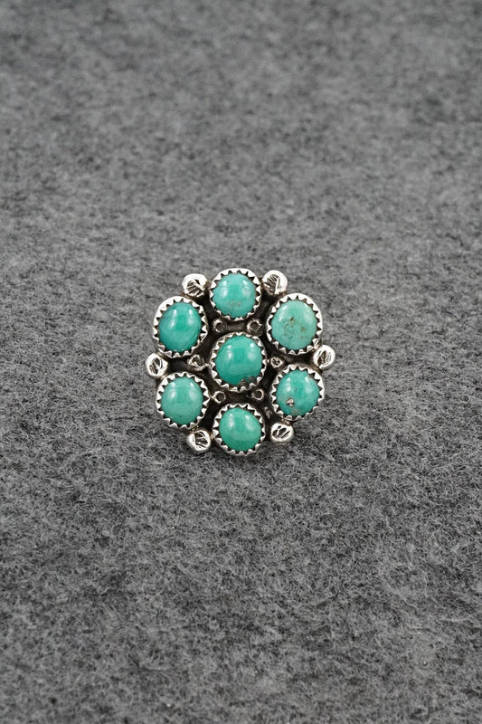 Turquoise & Sterling Silver Ring - Priscilla Reeder - Size 8