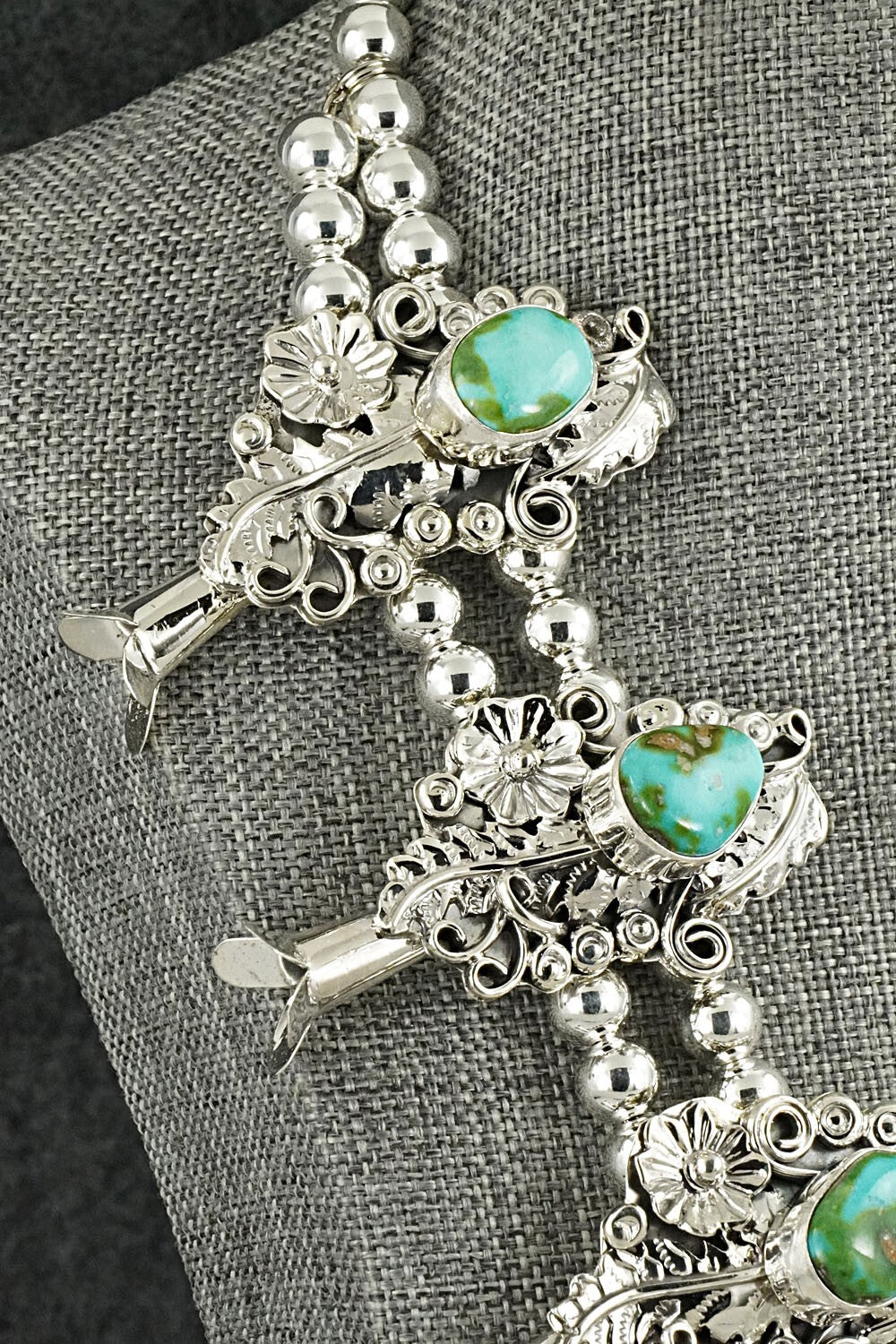 Turquoise & Sterling Silver Squash Blossom Set - Harry B. Yazzie