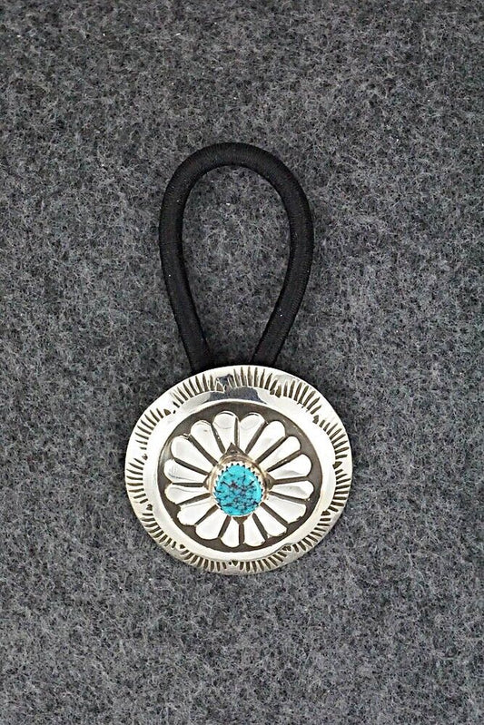 Turquoise & Sterling Silver Hair Tie - Jolene Begay