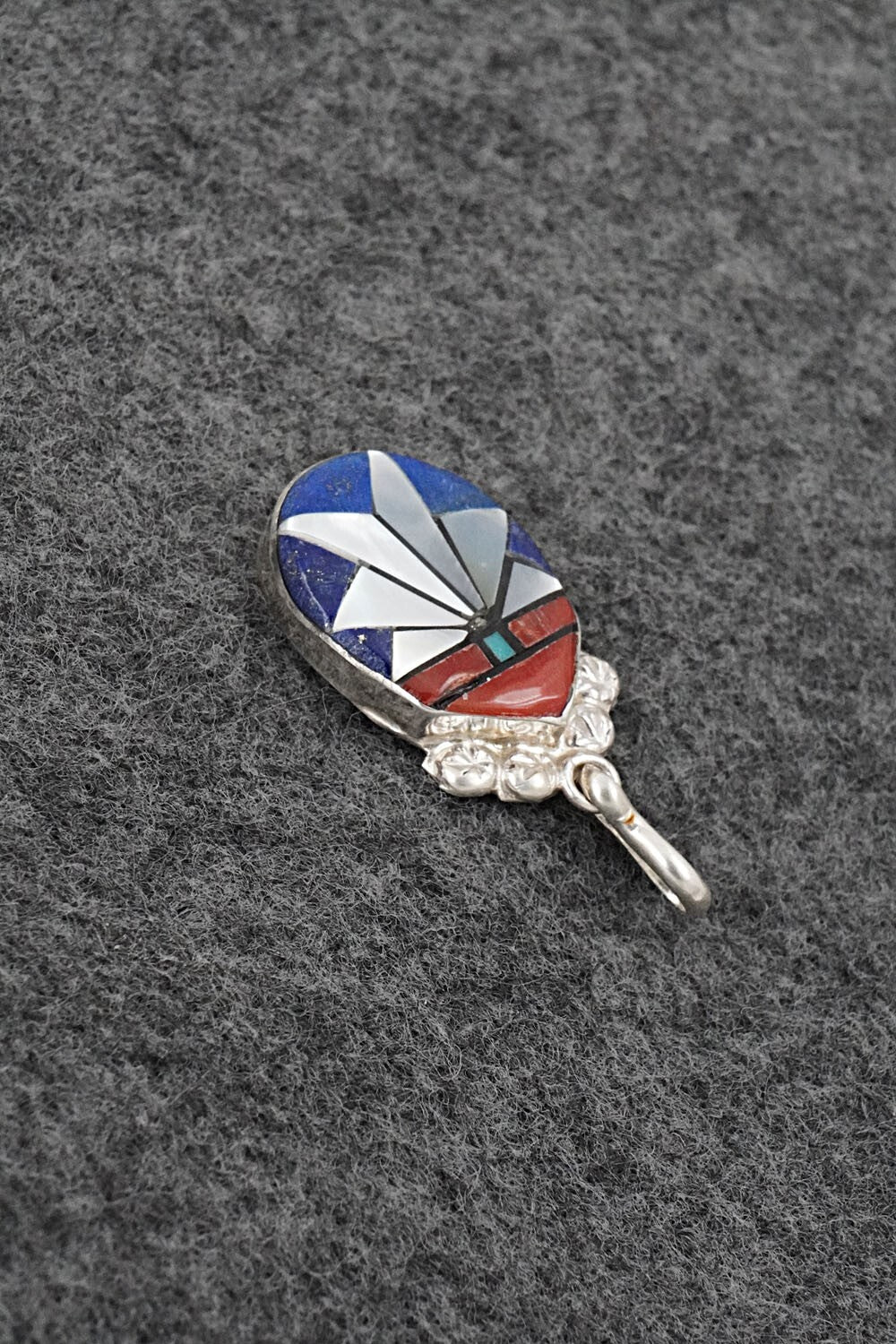 Multi Stone & Sterling Silver Inlay Pendant - Ola Eriacho