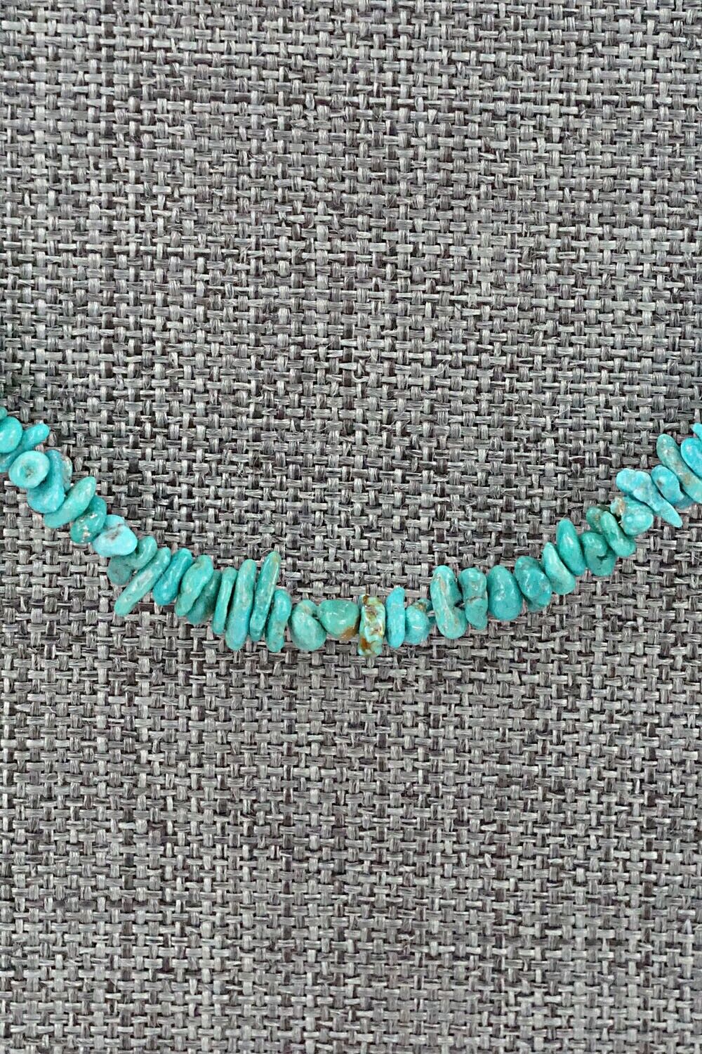 Turquoise & Sterling Silver Necklace 49" - Doreen Jake