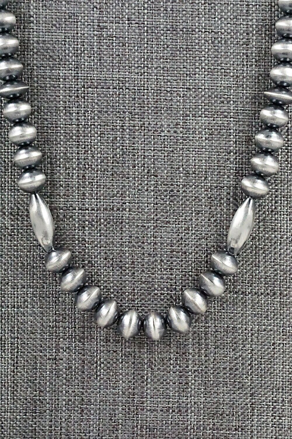 Sterling Silver Navajo Pearl Necklace 24" - Tonisha Haley