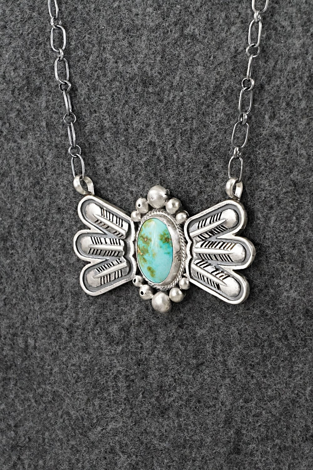 Turquoise & Sterling Silver Necklace - Verley Betone