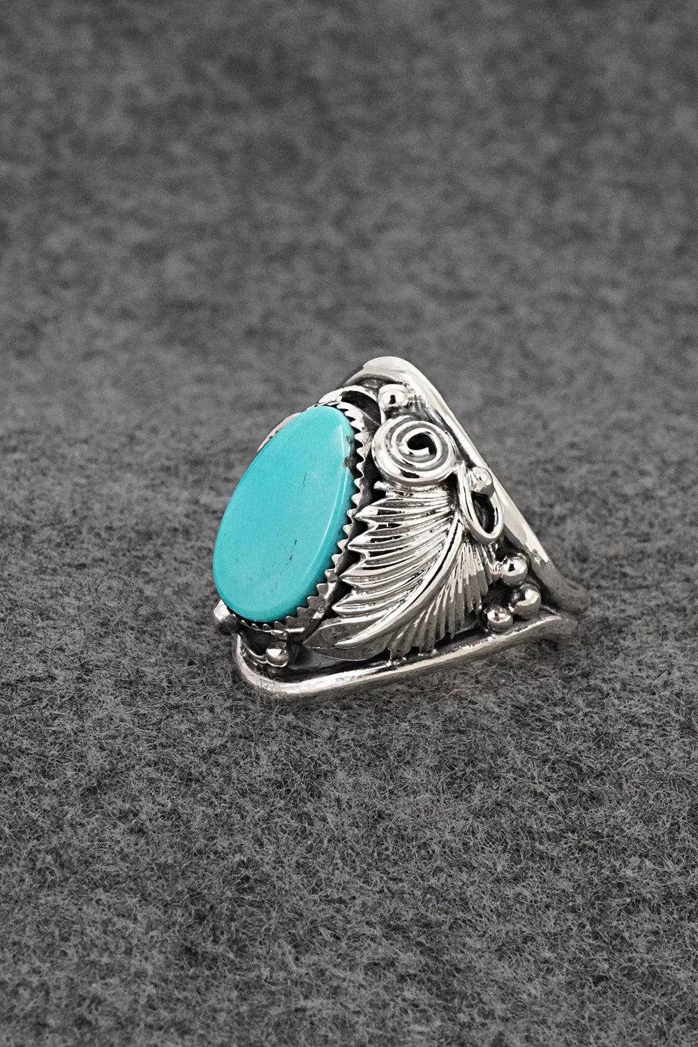Turquoise & Sterling Silver Ring - Darrell Morgan - Size 13