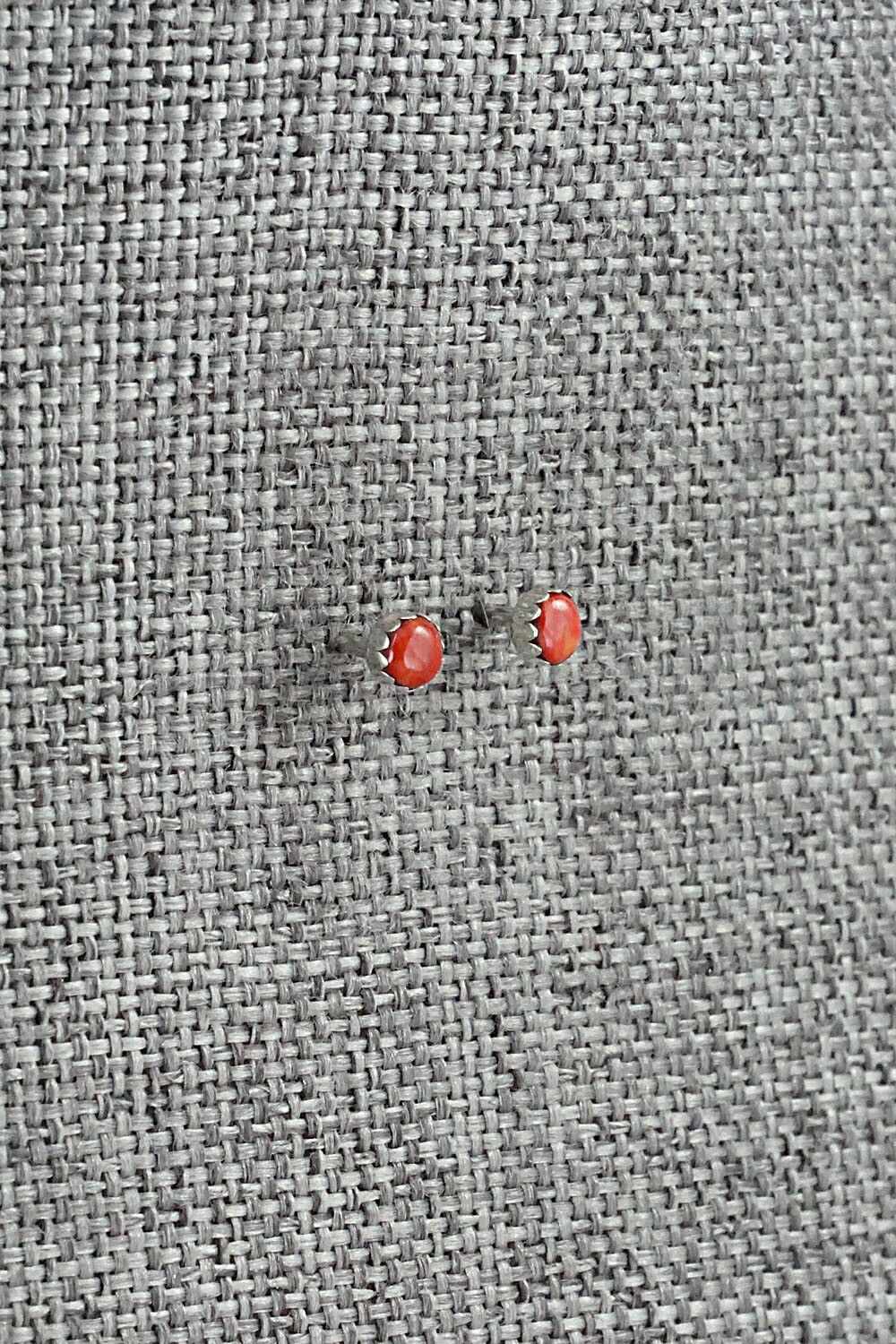 Spiny Oyster & Sterling Silver Earrings - Serena Sanchez
