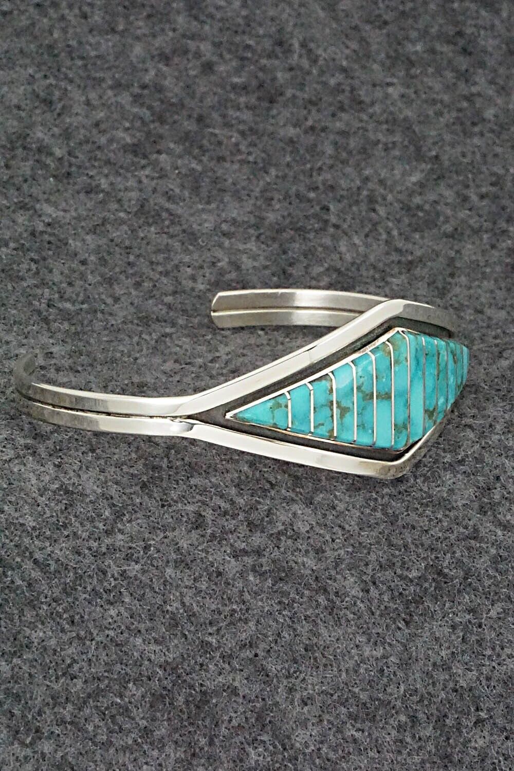 Turquoise & Sterling Silver Inlay Bracelet - Marvin Luarkie