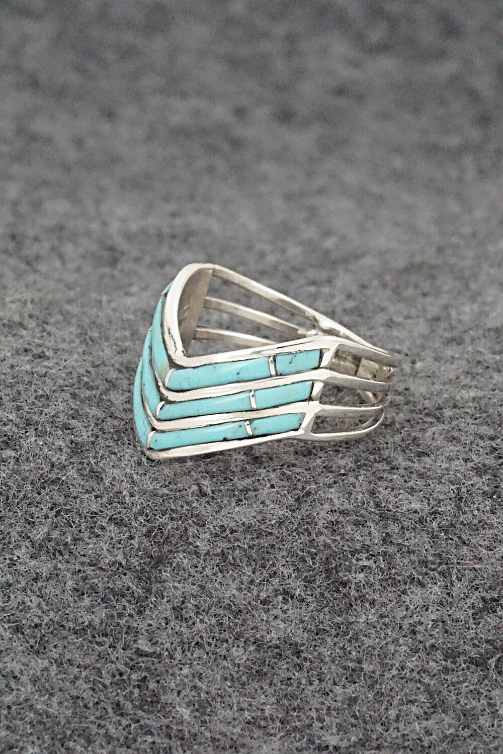 Turquoise & Sterling Silver Ring - Andrew Enrico - Size 8