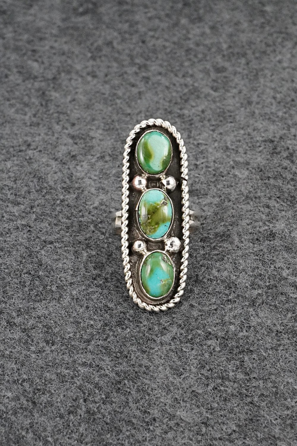 Turquoise & Sterling Silver Ring - Priscilla Reeder - Size 7.5