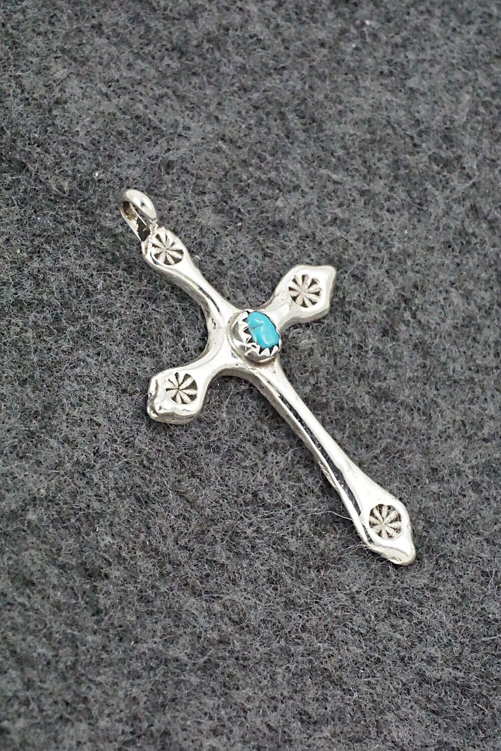 Turquoise & Sterling Silver Pendant - Thomas Johnson