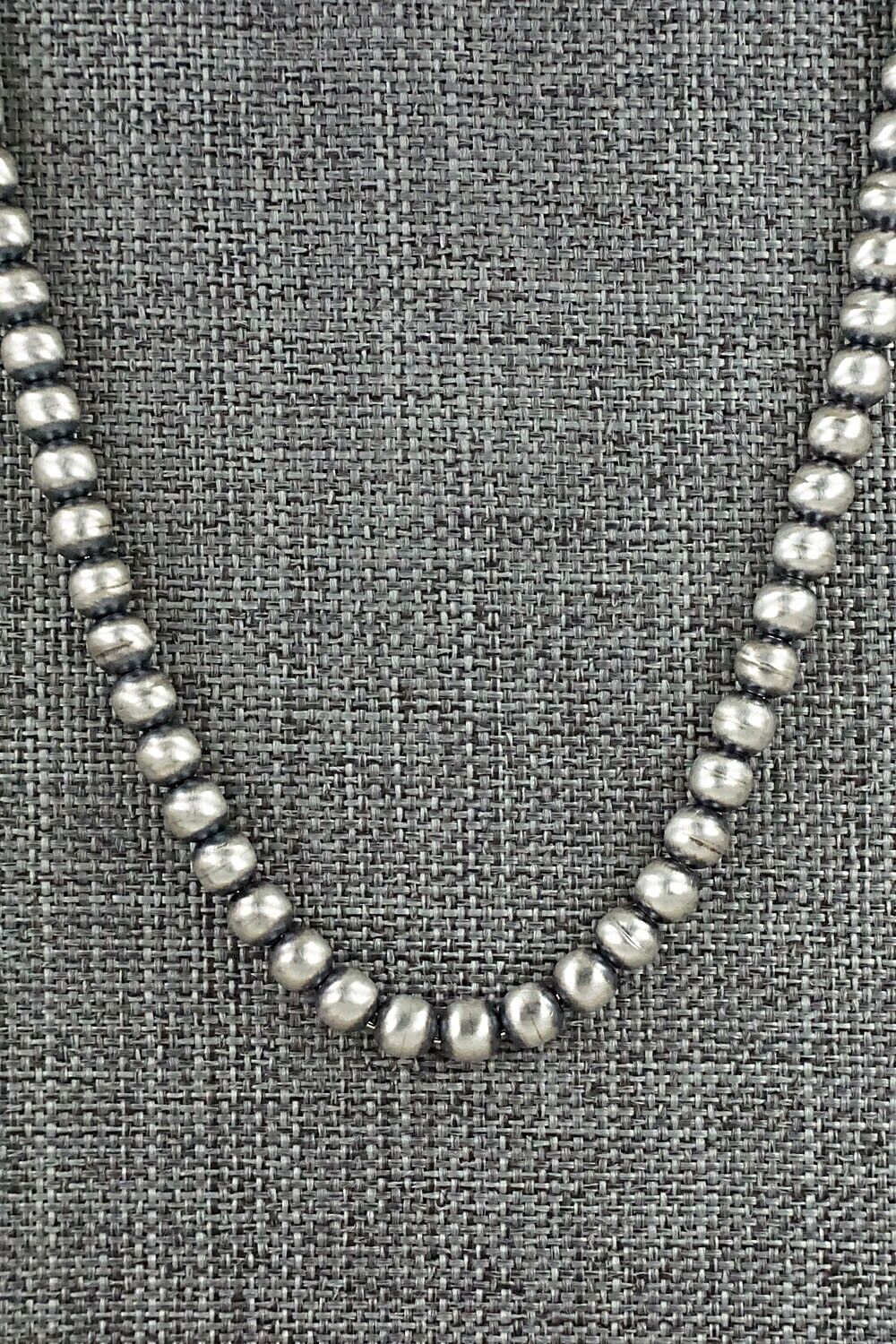 Sterling Silver Navajo Pearl Necklace 24" - Dorinda Mariano