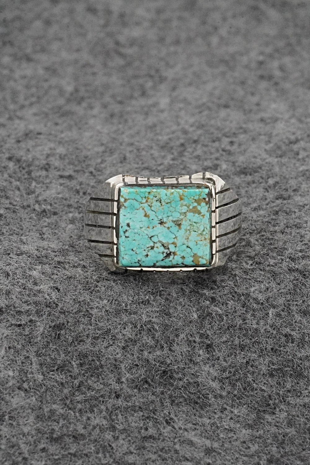 Turquoise & Sterling Silver Ring - Trevor Jack - Size 13.75