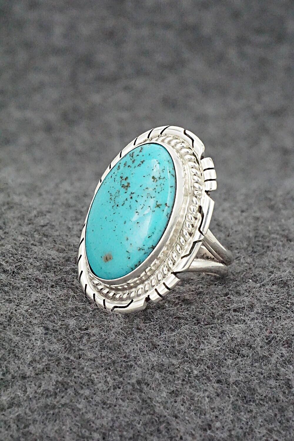 Turquoise & Sterling Silver Ring - Peggy Skeets - Size 6.5