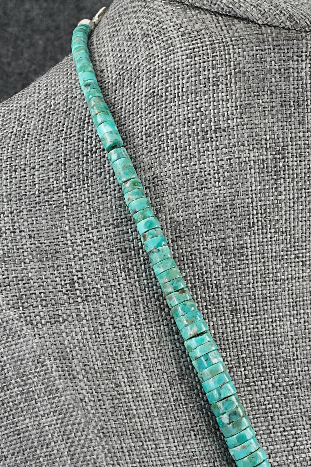 Turquoise & Sterling Silver Necklace 18" - Doreen Jake