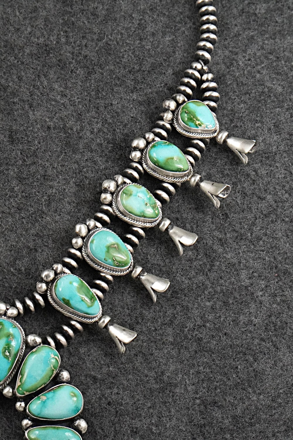 Turquoise & Sterling Silver Squash Blossom Set - Darrin Livingston