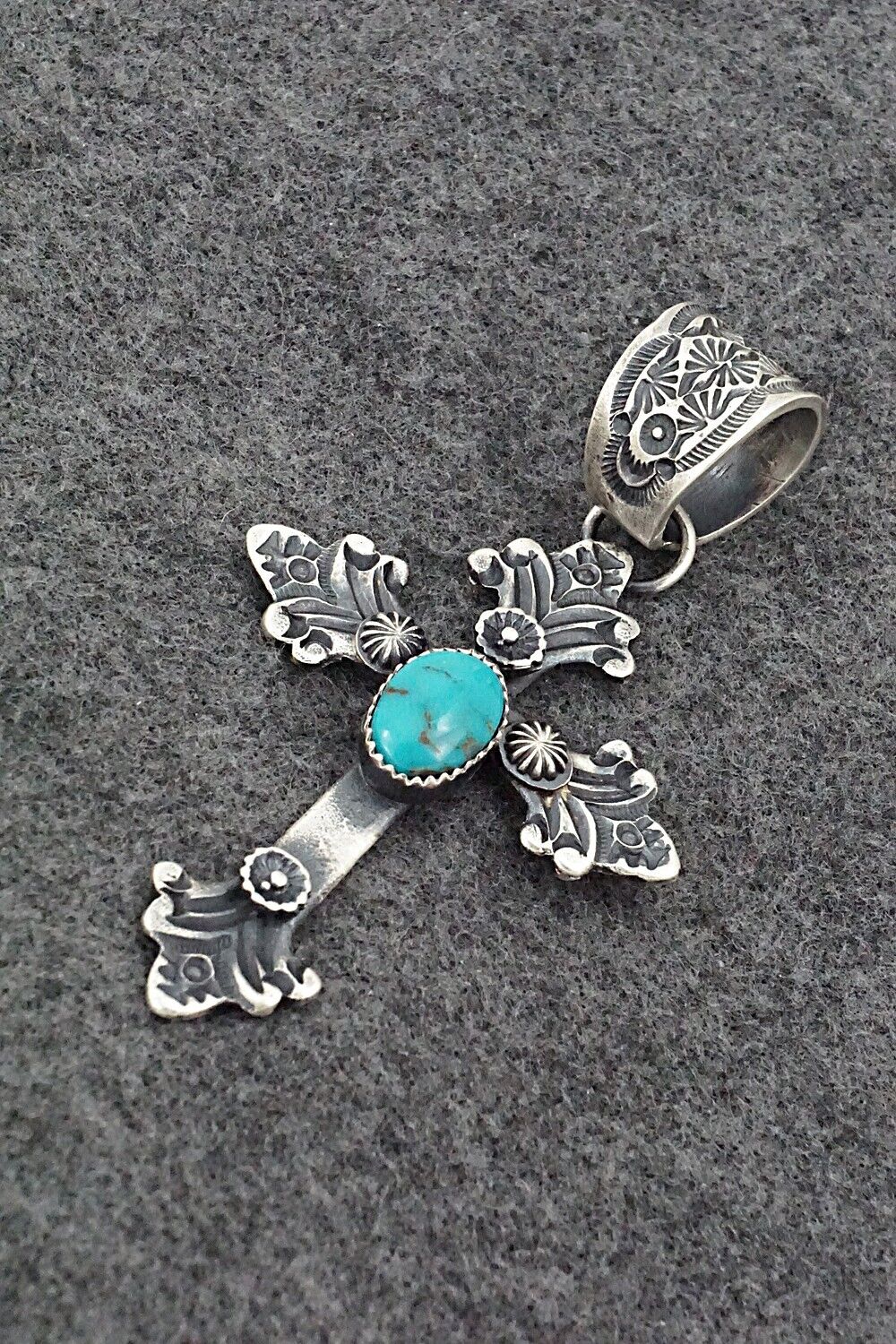 Turquoise & Sterling Silver Pendant - Eva Cayatiento